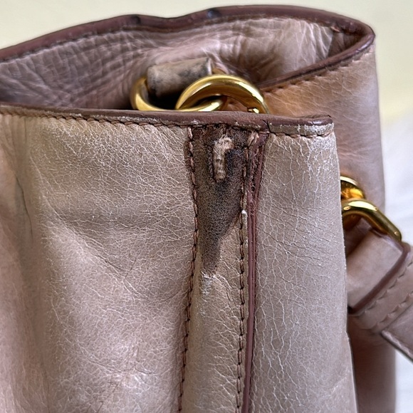 💯Authentic Prada Tan Leather Handbag Two-way🍀 - Picture 8 of 14